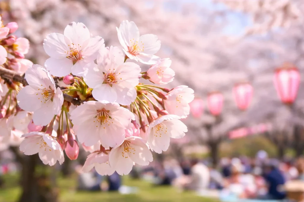 Somei Yoshino cherry blossom - the most popular type of cherry in Japan